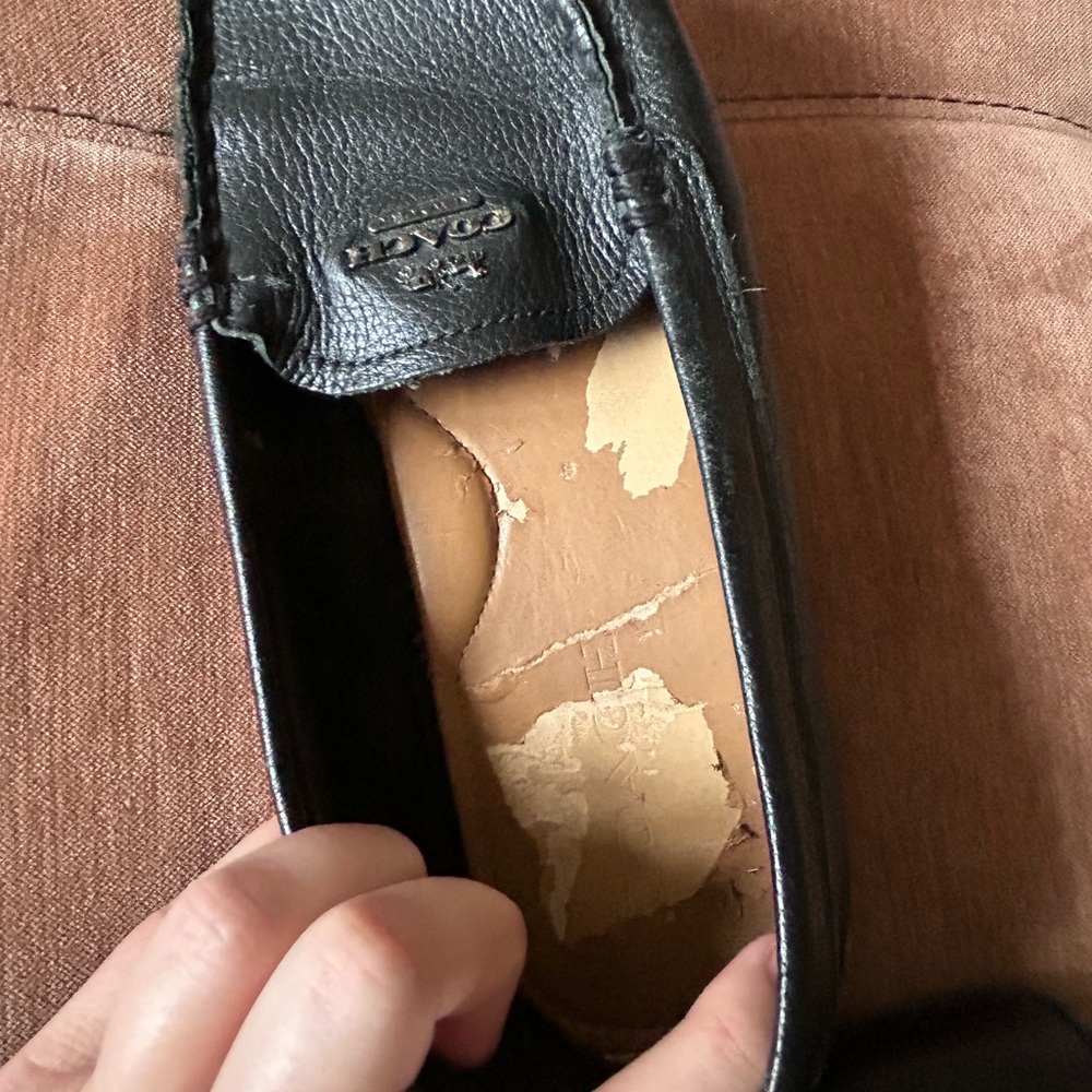 Coach Black Leather Loafers NEED WORK - Picture 5 of 8